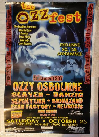 Concert/tour Poster Ozzfest Ozzy,  Slayer,  Danzig,  Advertising Poster