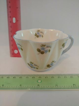 Vintage Shelley Fine Bone China England Blue Flower Teacup & Saucer Set Tea Cup 3