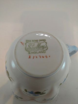 Vintage Shelley Fine Bone China England Blue Flower Teacup & Saucer Set Tea Cup 5