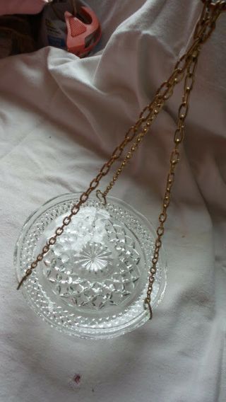 Vintage Clear Glass Hanging Chain Plate Wexford Pattern Anchor Hocking Glass.