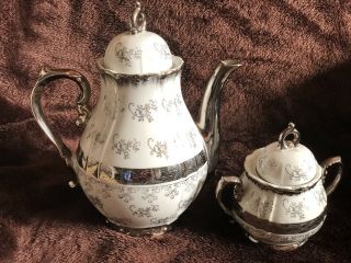 Vintage Porcelain Sterling China Teapot Japan