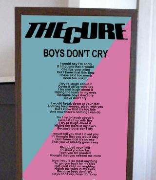 THE CURE BOYS DON ' T CRY PROMO POSTER,  LYRIC SHEET,  SEX PISTOLS,  GOTH,  SIOUXSIE 2