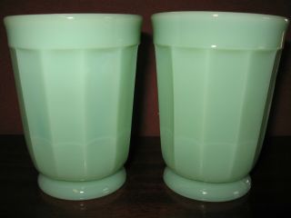 Jadeite Green Milk Glass Panel Pattern Tumblers Cups Goblets Jadite Jade