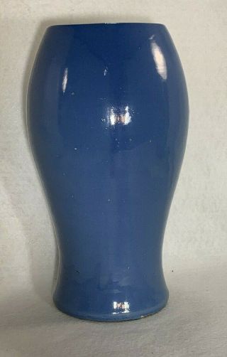 Early Cornelison Bybee Pottery Kentucky Pottery Hand Turned Vase Blue Glaze 10 "