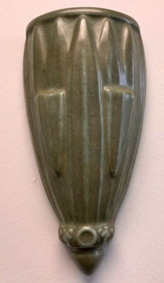 Royal Haeger Pottery Vintage Pocket Wall Vase Green Art Nouveau Arts And Crafts