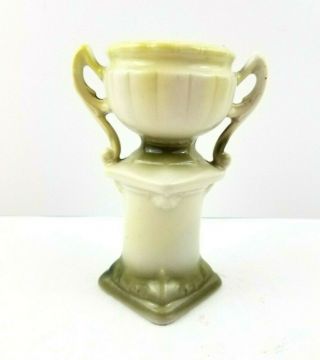 Antique Hand Painted Porcelain Urn Vase on Pedestal Floral Jardiniere Austria 4