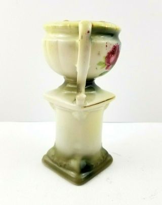 Antique Hand Painted Porcelain Urn Vase on Pedestal Floral Jardiniere Austria 5