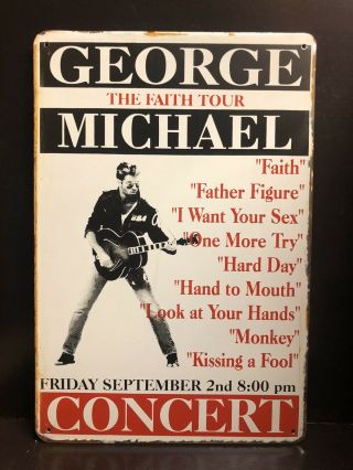 George Michael The Faith Tour 1988concert Poster Vintage Large Metalsign 30x40cm