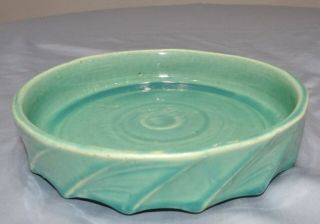 Mccoy Pottery Aqua Blue/green Bowl Underplate Saucer Flower Pot Jardinere Vtg
