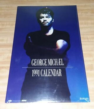 George Michael 1991 Landmark Poster Calendar Rare Us