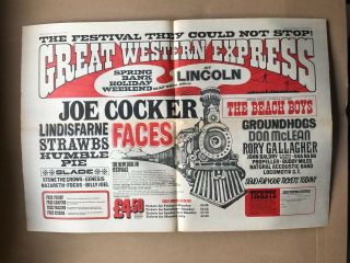 Great Western Express Joe Cocker/faces/slade/genesis Poster Sized Music