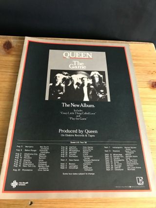 1980 Vintage 8x11 Album Promo Print Ad For Queen The Game With Tour Dates/cities