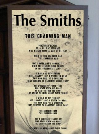 THE SMITHS THIS CHARMING MAN PROMO POSTER,  LYRIC SHEET,  GOTH,  CURE,  PANIC,  DIFFERENCE 2