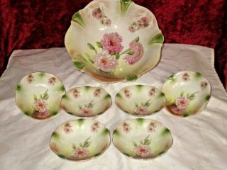 7pc Antique Berry Bowl Set Made In Germany Early 1900 