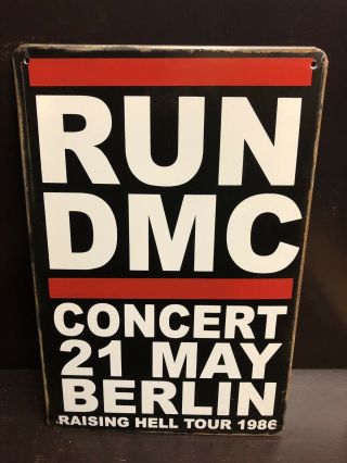 Run Dmc Berlin Concert Poster Vintage Style Decor Large Metal Sign 30x40 Cm