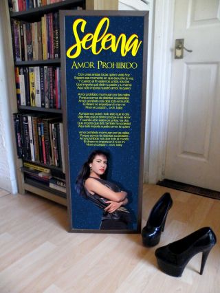 Selena Quintanilla Amor Prohibido Promotional Poster Lyric Sheet,  Bidi Boom,  Tejan