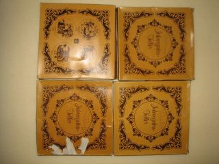 set of 4 NAIF style collector wall plates FOUR SEASONS German language folk art 3