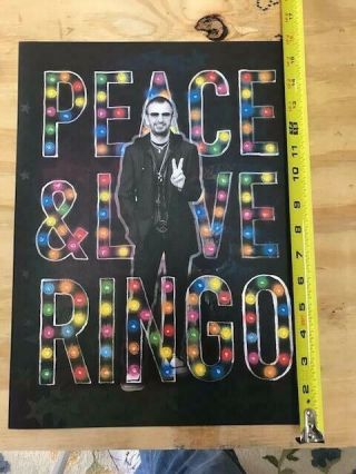 Peace & Love Ringo Starr 12 x 16 Poster Perfect shape age circa 2010 2