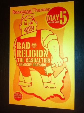 Bad Religion Casualties Rare Portland Punk Flyer Gig Concert Poster
