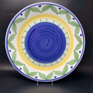 William Sonoma Marisol 13 7/8 " Round Platter Made In Italy Blue Green Yellow