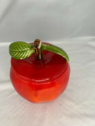 McCoy Red Apple Cookie Jar Canister Farmhouse Country 8 inch 8488 vintage 2