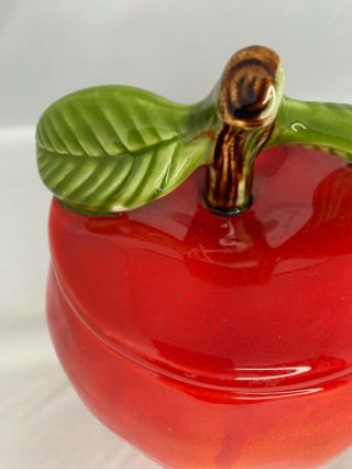 McCoy Red Apple Cookie Jar Canister Farmhouse Country 8 inch 8488 vintage 3