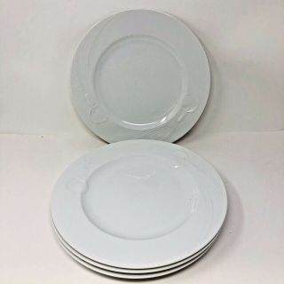 4 Mikasa Classic Flair White Dinner Plate 10 5/8”