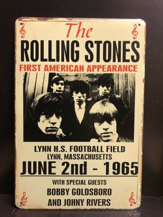 Rolling Stones First Us App 1965 Concert Poster Vintage Large Metal Sign 30x40cm