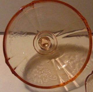 Vintage Pink Depression Glass Butter/Cheese Serving Dish w/Lid 5