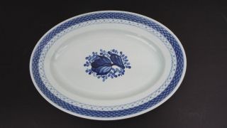 Royal Copenhagen Porcelain Tranquebar Blue Fajance Serving Platter 12.  75 "