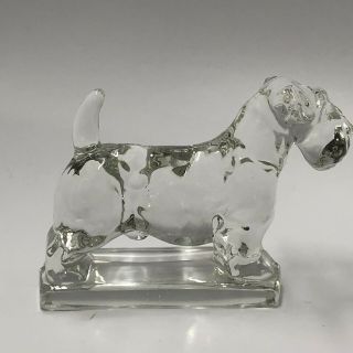 Heisey 1541 Scottie Dog Champ Sealyham Terrier Clear Paperweight 1941 - 1946