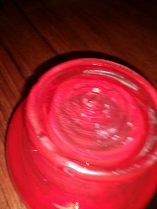 Vintage Ruby Red Ash Tray 1950 0r 60s Hand Blown Murano Art Glass clear footed 3