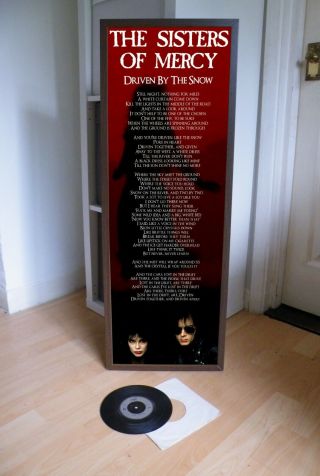 The Sisters Of Mercy Driven By The Snow Promo Poster,  Lyric Sheet,  Goth,  Cure,