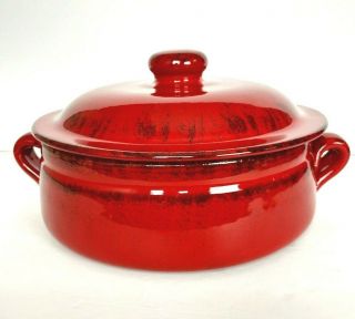 De Silva Pot Baking Pottery Casserole Dish Handles Italy Red