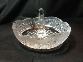 Southern Garden Floral Ring Dish By Oneida Frosted Rim With Rose Design