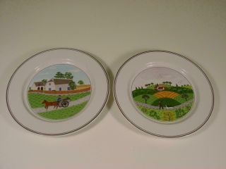 Villeroy & Boch Design Naif Set Of 2 Salad Plates Made In Luxembourg