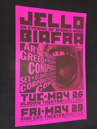 Jello Biafra King Cat Theater Seattle Dead Kennedys Punk Flyer Concert Poster