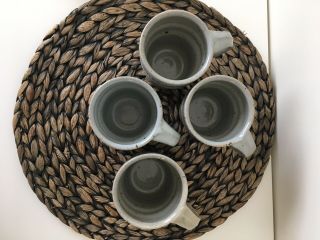 Vintage V.  G.  Pottery 1986 Mugs Set of 4 Coffee Tea Mugs Cups Handmade 5