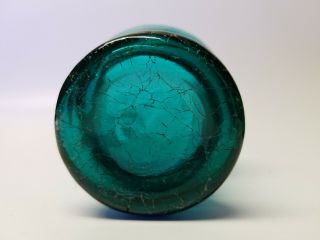 Set of Two (2) Aquamarine/Blue/Green Crackle Glass Candle Holders BOGO 7