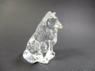 Mosser Collie / Sheltie Clear Glass Dog Figurine Paperweight