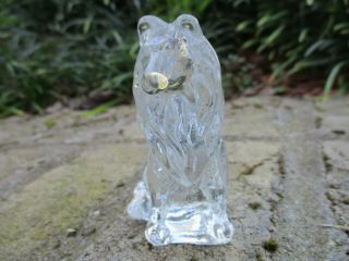 Mosser Collie / Sheltie Clear Glass Dog Figurine Paperweight 2