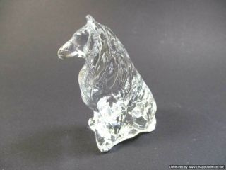 Mosser Collie / Sheltie Clear Glass Dog Figurine Paperweight 3