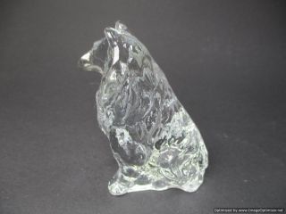 Mosser Collie / Sheltie Clear Glass Dog Figurine Paperweight 5