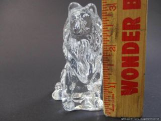 Mosser Collie / Sheltie Clear Glass Dog Figurine Paperweight 6