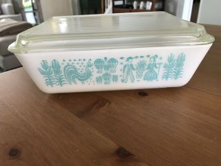 Vintage Pyrex Amish Butterprint 1.  5 Qt 503 Refrigerator/ovenware Dish With Lid
