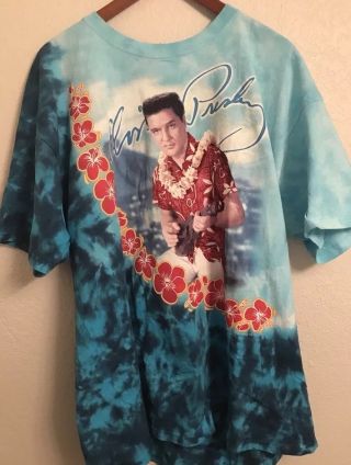 Rare Vintage Elvis Presley Tie Die T Shirt Xl “blue Hawaii”