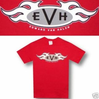 Eddie Van Halen Oval Evh Logo/edward Red T Shirt Small