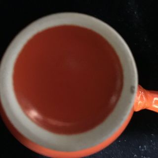 Vintage Orange Red Fiesta CHina HLC Fiestaware Demitasse Stick Handle Cup Demi 7