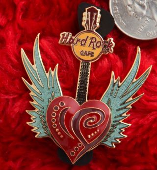 Hard Rock Cafe Pin Online 3d Winged Guitar Heart Le100 Angel Wings Hat Lapel