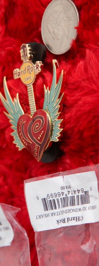 Hard Rock Cafe Pin Online 3D WINGED GUITAR Heart Le100 Angel Wings hat lapel 4
